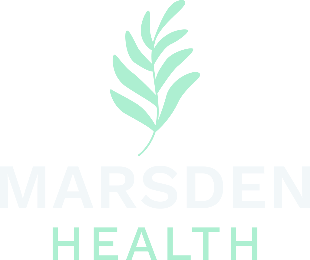 Logo of Marsden Health featuring a stylized leaf design.
